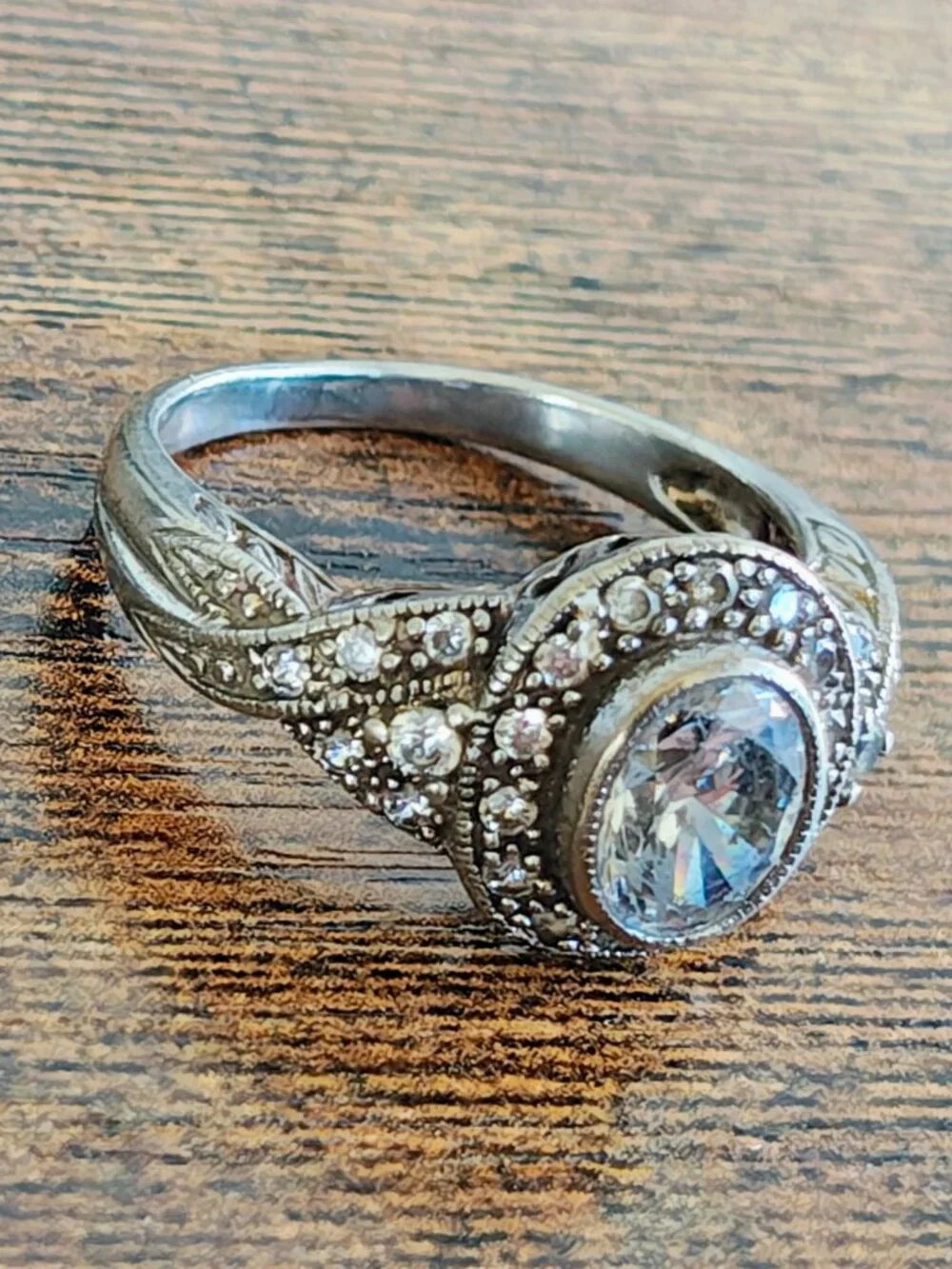 Vintage Quartz Art Deco Filagree Ring